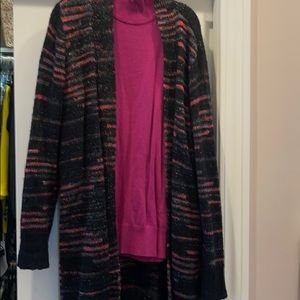 Cardigan and mik neck sweater set